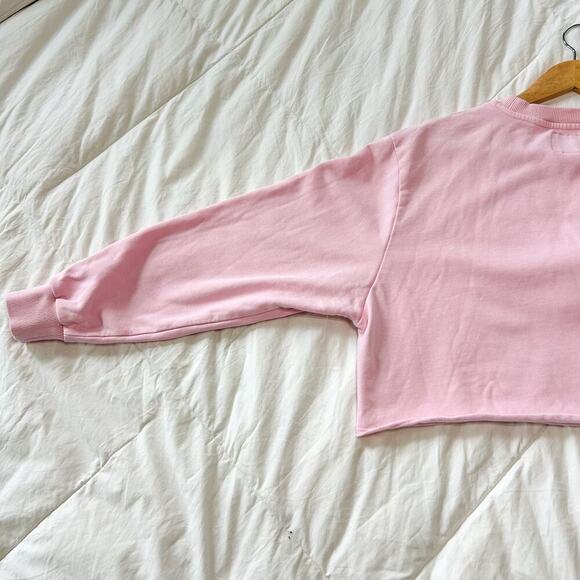 Vici AllFenix Barbie Pink Cropped Sweatshirt Women’s Small Long Sleeve Pullover - Picture 8 of 9